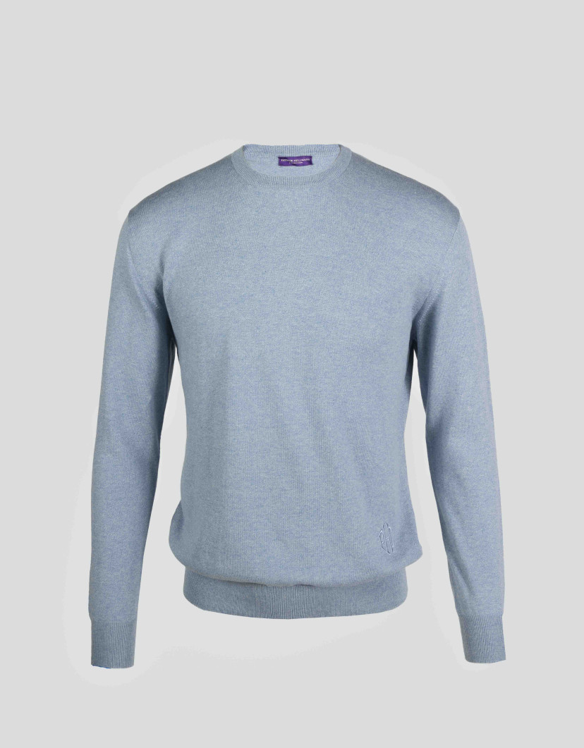 Patrick Hellmann Collection Light Blue Round Neck 100% Cotton image